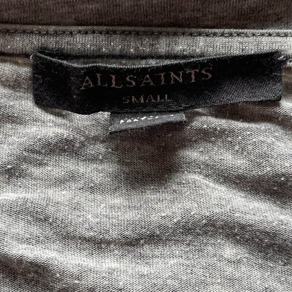 Grey AllSaints Bow Knot Front, Women’s Small Grunge Top - Picture 3 of 6